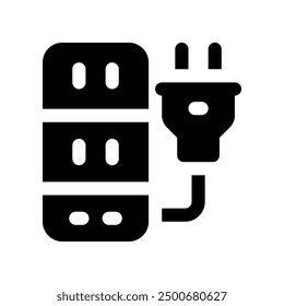 Icono de extensión del cable. Icono de glifo de Vector para su Sitio web, móvil, presentación y diseño de logotipo.