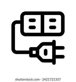 icono del cable de extensión. icono de línea vectorial para tu sitio web, móvil, presentación y diseño de logotipo.