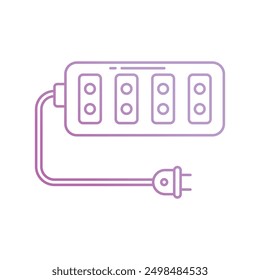extension cord icon with white background vector stock illustration