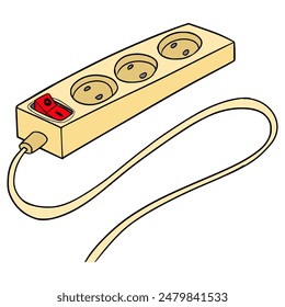 extension cord illustration hand drawn isolated vector