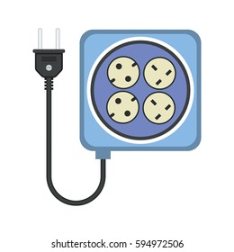extension cord / lead icon. flat vector illustration
