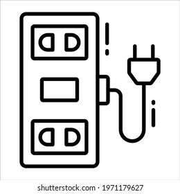 Extension Cord line vector Icon. that can be easily modified or edit