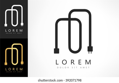 extension cord logo vector design