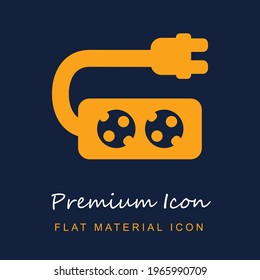 Extension Cord premium material ui ux isolated vector icon in navy blue and orange colors