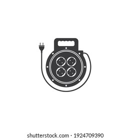 ilustración de icono de vector simple del cable de extensión en diseño plano