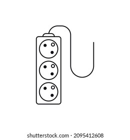 Icono de vector simple del cable de extensión.