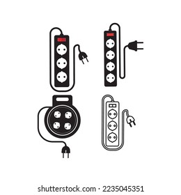 extension cord simple vector icon illustration in flat design