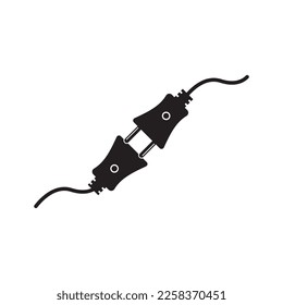 ilustración de icono de vector simple del cable de extensión en diseño plano