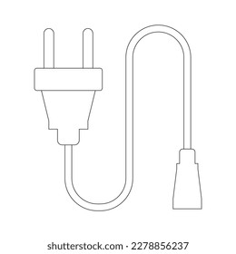 ilustración de icono de vector simple del cable de extensión en diseño plano