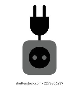 extension cord simple vector icon illustration in flat design