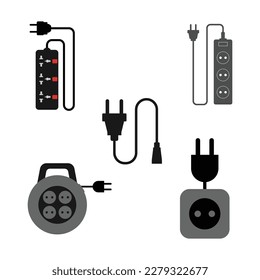 extension cord simple vector icon illustration in flat design