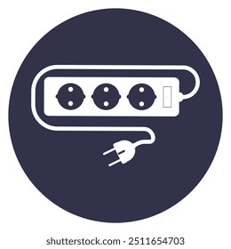 extension cord simple vector icon illustration in flat design