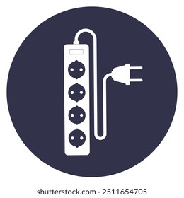 extensão cabo simples vetor ícone ilustração em design plano