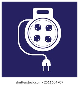 extension cord simple vector icon illustration in flat design