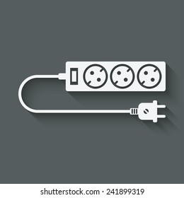 extension cord symbol - vector illustration. eps 10