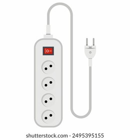Extension cord vector cartoon illustration isolated on a white background.