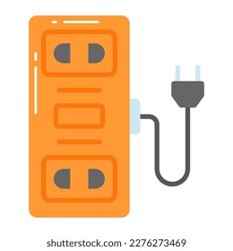 Erweiterungskabel, Vektordesign, Symbol für eine elektrische Steckdose