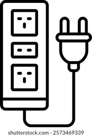 Extension Cord vector icon. Can be used for printing, mobile and web applications.