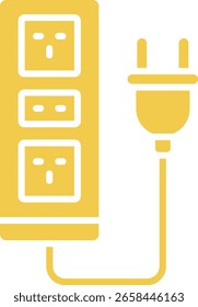 Icono del Vector del cable de extensión. Se puede utilizar para aplicaciones de impresión, móviles y de Web.