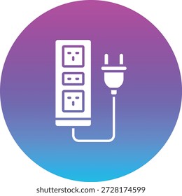 Icono del Vector del cable de extensión. Se puede utilizar para aplicaciones de impresión, móviles y de Web.