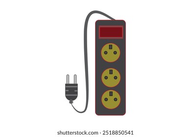 Extension cord vector illustration graphics for web and app design, marketing, advertising, branding, and print or digital media mockups.