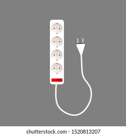 Extension cord. Vector illustration on a white background.