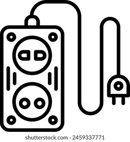 Extension Cord Vector Line Icon Design