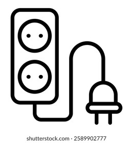 Extension Cord Vector Line Icon Design For Personal And Commercial Use