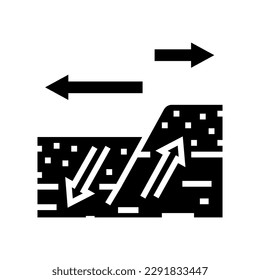 extension earthquake disaster glyph icon vector. extension earthquake disaster sign. isolated symbol illustration
