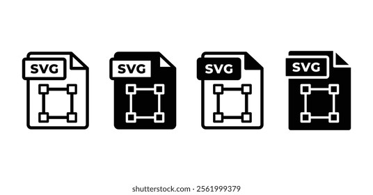 extension file format icon symbol sign vector design black white color simple illustration collection isolated