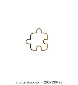 Extension icon. Simple puzzle icon flat style isolated on white background