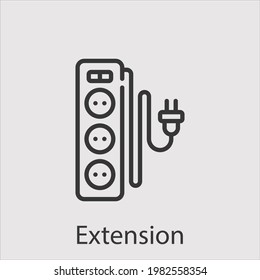 extension icon vector icon.Editable stroke.linear style sign for use web design and mobile apps,logo.Symbol illustration.Pixel vector graphics - Vector