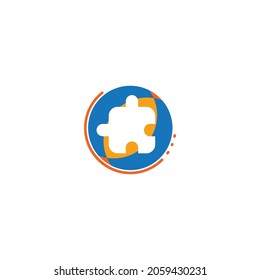 Logo de extensión. Icono de rompecabezas simple estilo plano aislado en fondo blanco