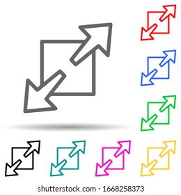 símbolo de extensión de estilo multicolor. Línea delgada simple, contorno vectorial de iconos web para ui y ux, sitio web o aplicación móvil