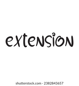 extension text on white background.