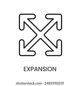 Extension vector line icon with editable stroke