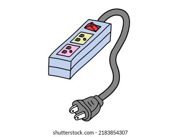 extension vector outlet for electric plugs and electricity illustration.