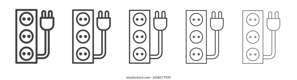 Icono de alambre de extensión Símbolo de ilustración delgada plana