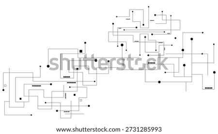 Extensive Abstract Geometric Network Diagram With Circles And Squares Keywords abstract, geometric, network, diagram, lines, circles, squares, black and white, minimalist, connection, technology .eps