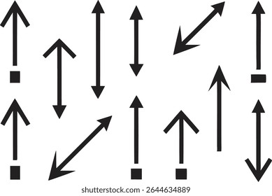 Conjunto extenso de ícones de seta e linha de cursor oferecendo uma versátil gama de símbolos direcionais perfeitos para guias de navegação interfaces da Web e experiências interativas do usuário