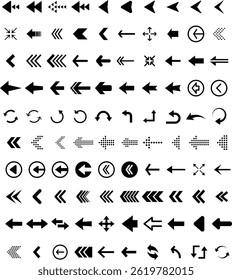 Extensive Collection of Arrow Icons  Vector Graphics for Design Projects