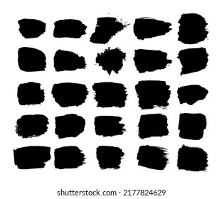 Extensive collection of hand-drawn brush strokes set. Creative Black and white brush stroke