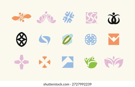 Uma extensa biblioteca de ativos digitais com coroas botânicas desenhadas à mão, um conjunto vibrante de ícones marinhos náuticos e uma coleção de símbolos de logotipo abstratos modernos. Esta coleção multifacetada equilibra a arte orgânica em linha com formas geométricas limpas e ilustrações divertidas, tornando-a um kit de ferramentas perfeito para marcas versáteis, estilo de vida estacionário e projetos de identidade corporativa profissional.
