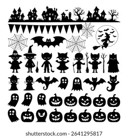 Extensive Halloween Silhouette Collection and icon.