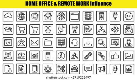 Extensive Iconography for Digital Work and Technology Solutions cloud upload globe