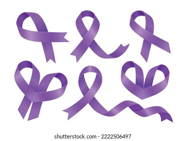 Premium Photo  Light purple ribbon on white isolated background.  testicular cancer ribbon awareness concept.