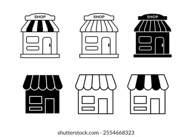 Extensive Set of Retail Store Vector Silhouettes for Creative Projects, Premium Shop Vector Silhouettes Collection for Professional Use, store, shop, mall, silhouette, market, products, inventory