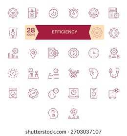 Un amplio conjunto de 32 iconos de líneas finas que capturan la eficiencia, listo para cualquier flujo de trabajo.