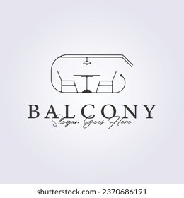 exterior balcony cafe logo symbol vector illustration linear design