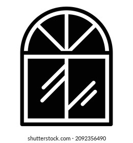 Exterior Building Window Flat Icon Isolated On White Background